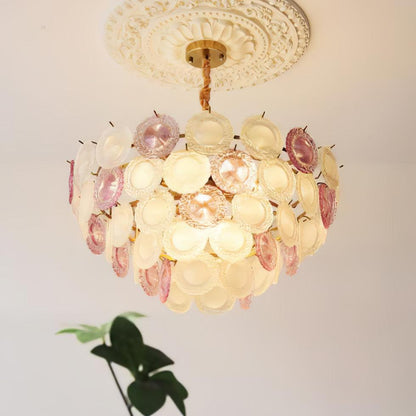 Elegant Rainbow Chandelier with Dimmable LED Lights and Crystal Accent