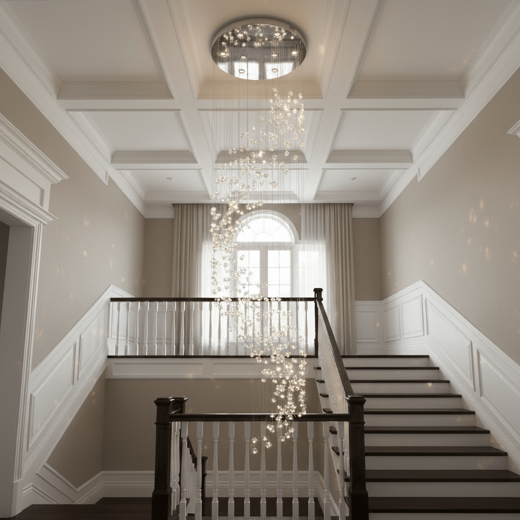 Customizable Raw Crystal Chandelier with Adjustable Height & Dimmable