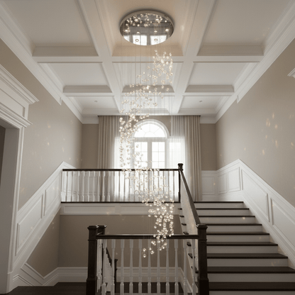 Customizable Raw Crystal Chandelier with Adjustable Height & Dimmable