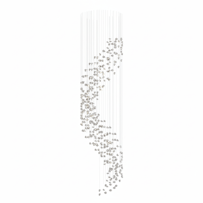 Customizable Raw Crystal Chandelier with Adjustable Height & Dimmable
