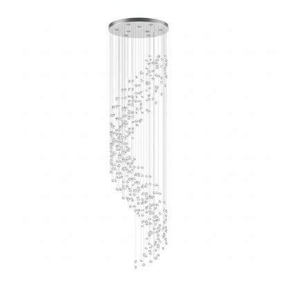 Customizable Raw Crystal Chandelier with Adjustable Height & Dimmable