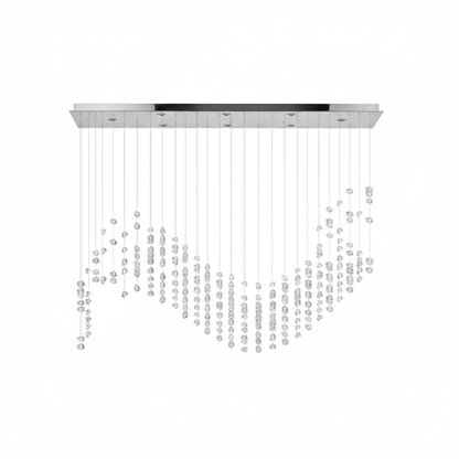 Customizable Raw Crystal Chandelier with Adjustable Height & Dimmable