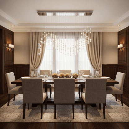Customizable Raw Crystal Chandelier with Adjustable Height & Dimmable