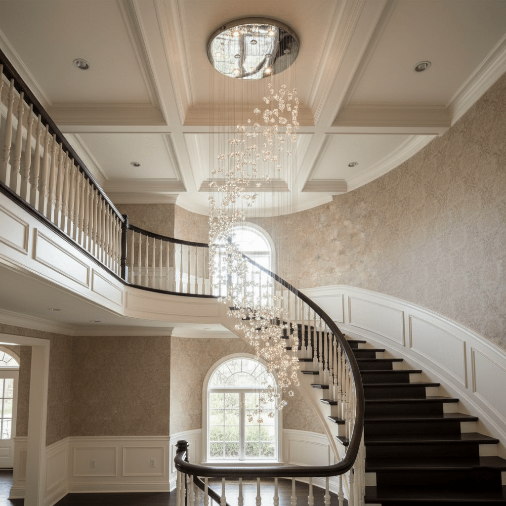Customizable Raw Crystal Chandelier with Adjustable Height & Dimmable