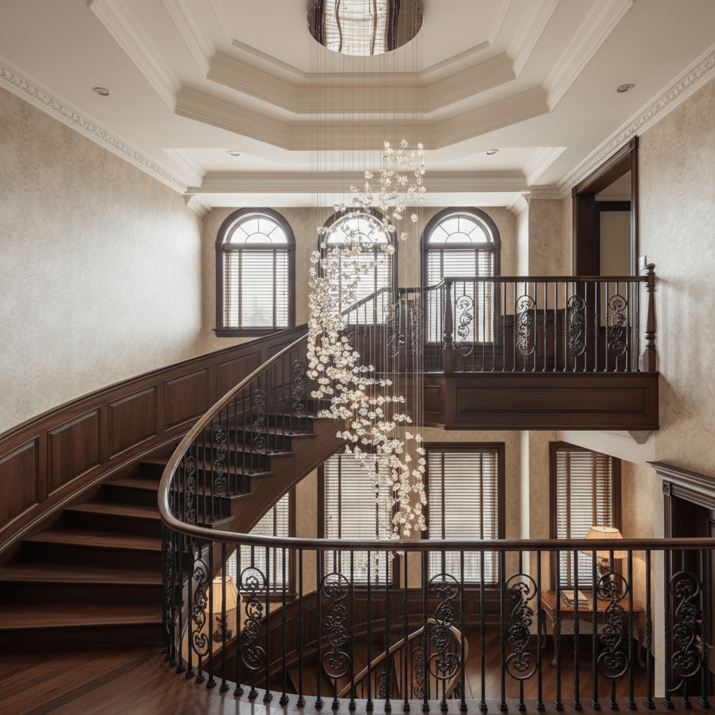 Customizable Raw Crystal Chandelier with Adjustable Height & Dimmable