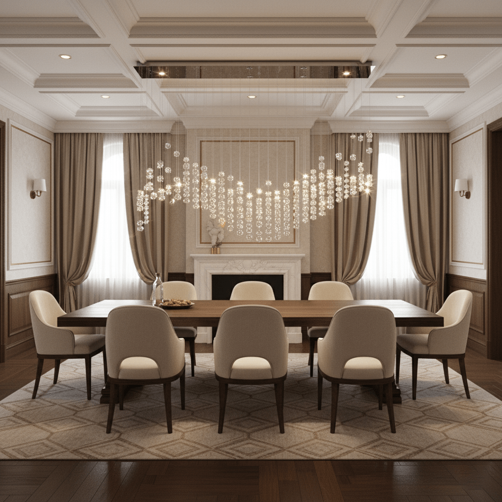 Customizable Raw Crystal Chandelier with Adjustable Height & Dimmable