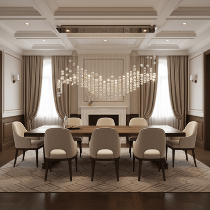 Customizable Raw Crystal Chandelier with Adjustable Height & Dimmable