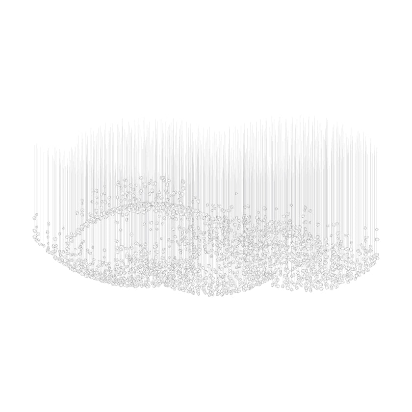 Customizable Raw Crystal Chandelier with Adjustable Height & Dimmable