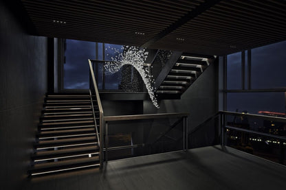 Customizable Raw Crystal Chandelier with Adjustable Height & Dimmable