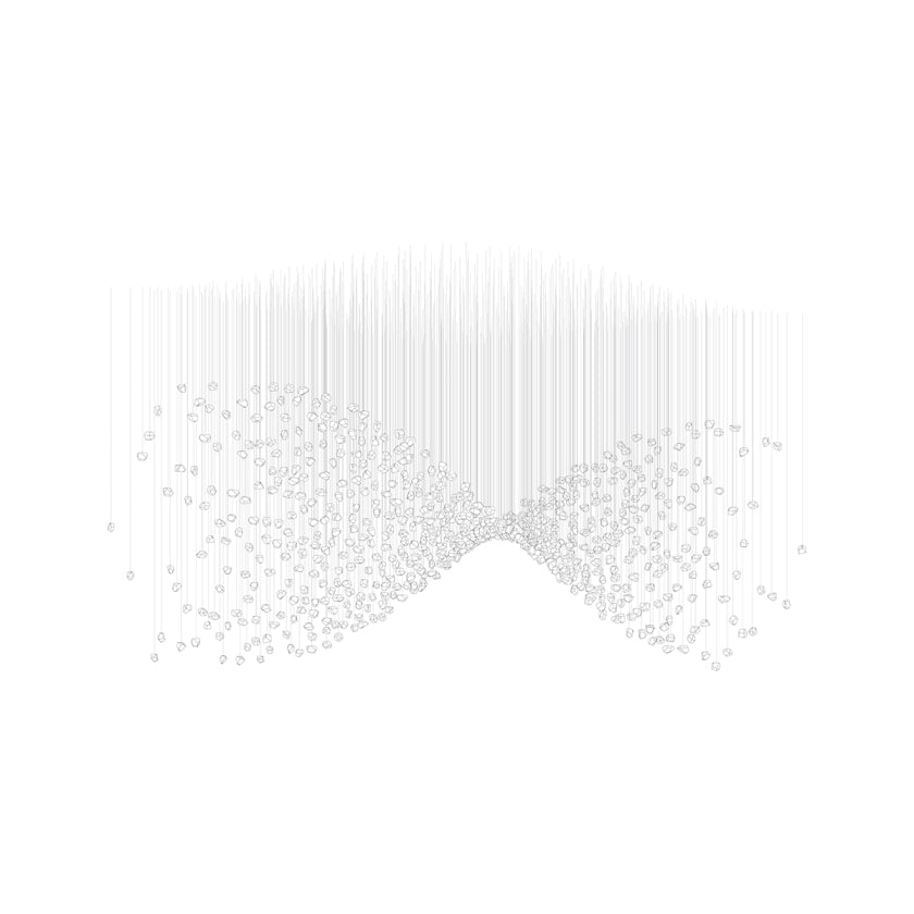 Customizable Raw Crystal Chandelier with Adjustable Height & Dimmable