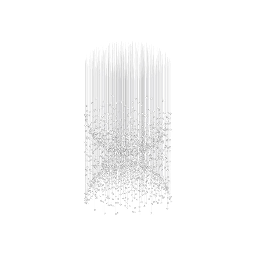 Customizable Raw Crystal Chandelier with Adjustable Height & Dimmable