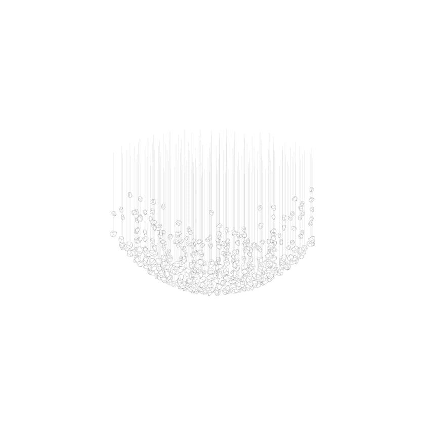 Customizable Raw Crystal Chandelier with Adjustable Height & Dimmable