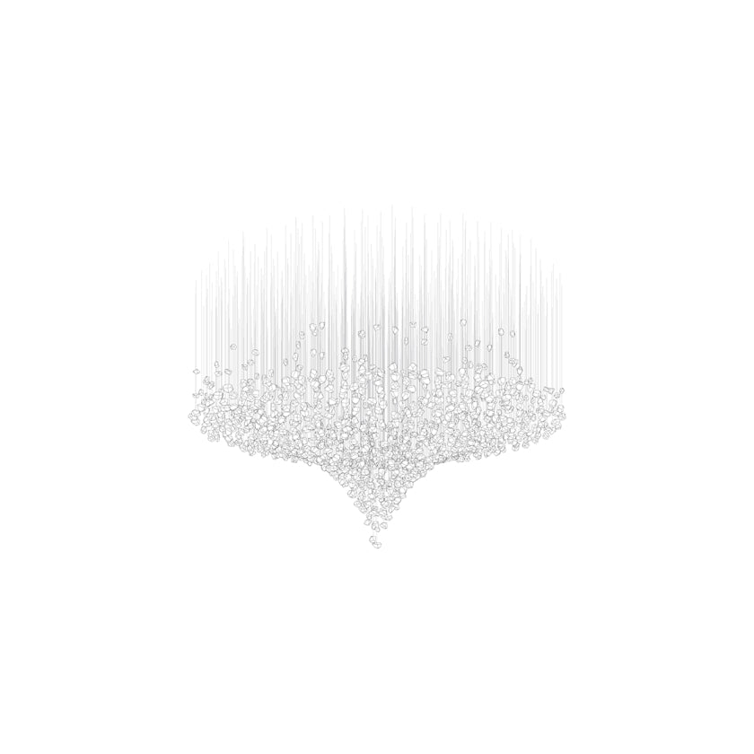 Customizable Raw Crystal Chandelier with Adjustable Height & Dimmable
