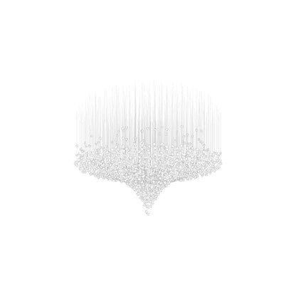 Customizable Raw Crystal Chandelier with Adjustable Height & Dimmable