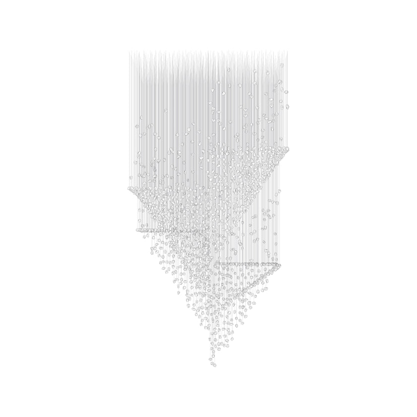 Customizable Raw Crystal Chandelier with Adjustable Height & Dimmable