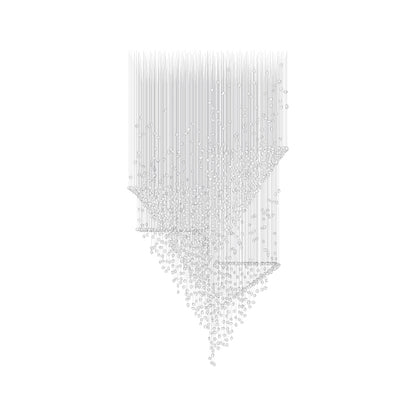Customizable Raw Crystal Chandelier with Adjustable Height & Dimmable