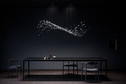 Customizable Raw Crystal Chandelier with Adjustable Height & Dimmable