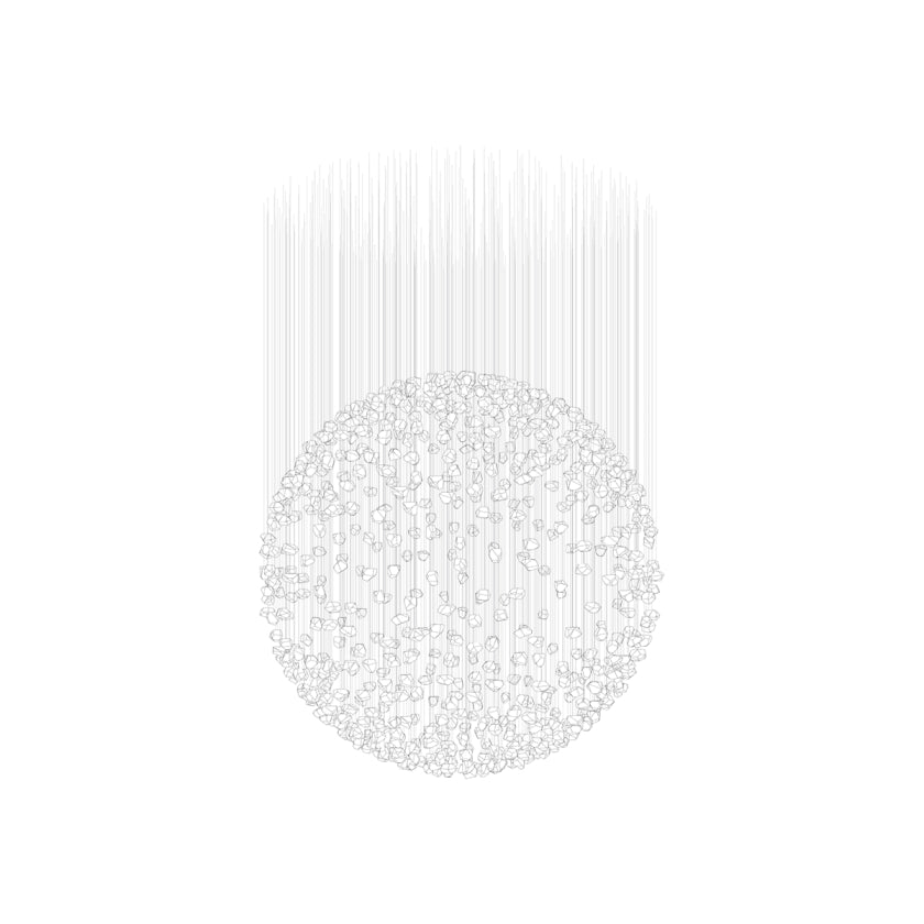 Customizable Raw Crystal Chandelier with Adjustable Height & Dimmable