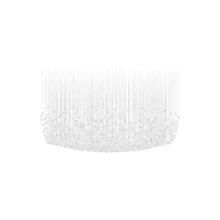 Customizable Raw Crystal Chandelier with Adjustable Height & Dimmable