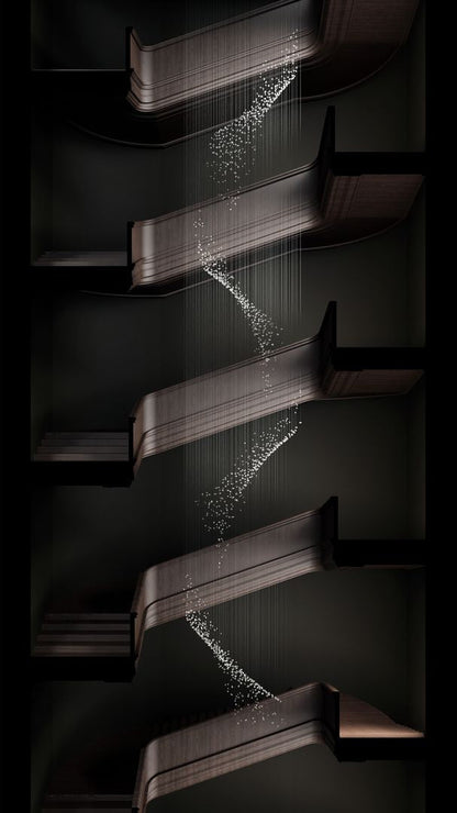 Customizable Raw Crystal Chandelier with Adjustable Height & Dimmable