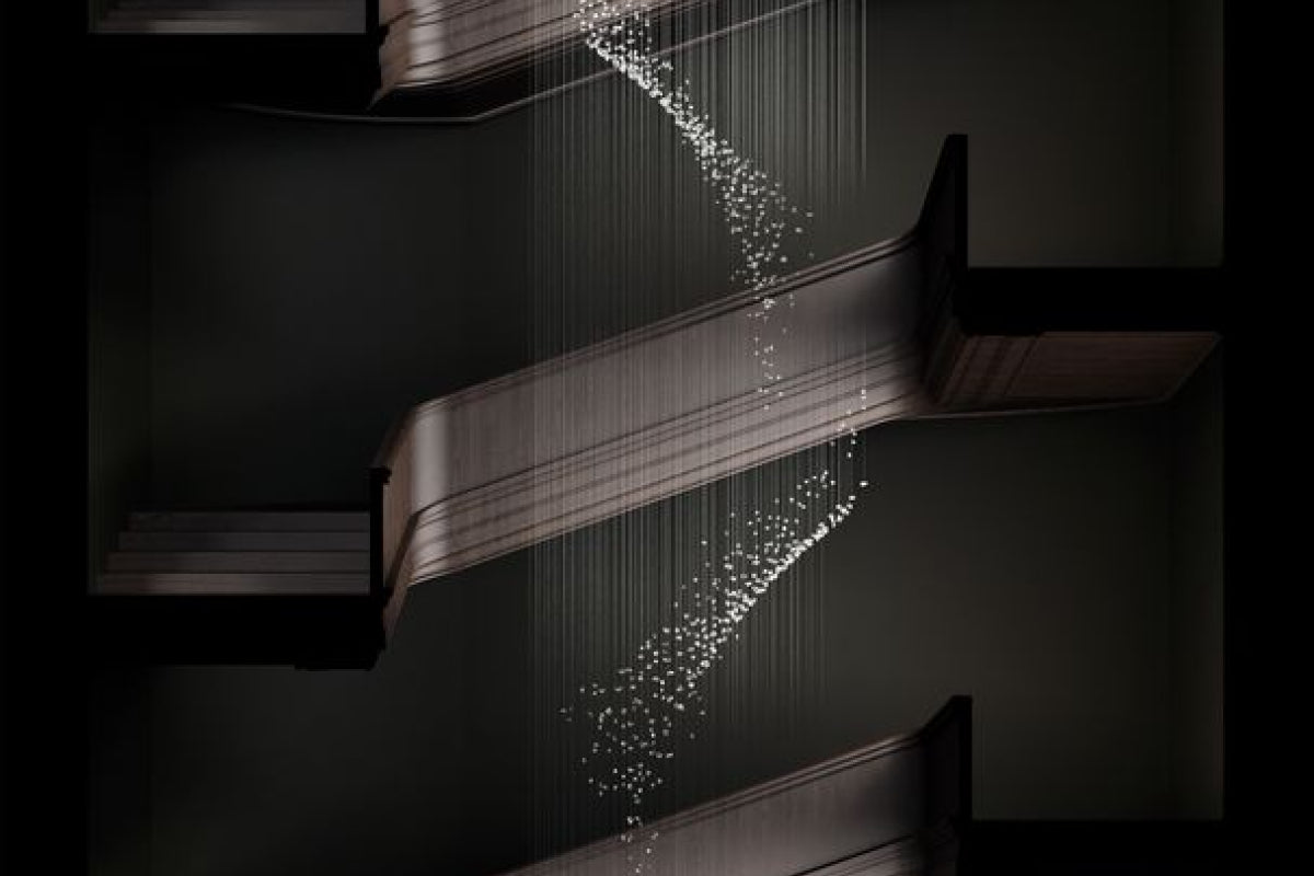 Customizable Raw Crystal Chandelier with Adjustable Height & Dimmable