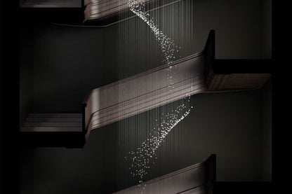 Customizable Raw Crystal Chandelier with Adjustable Height & Dimmable
