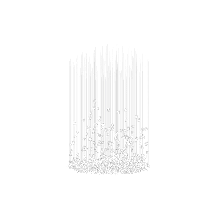 Customizable Raw Crystal Chandelier with Adjustable Height & Dimmable