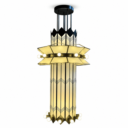 Rayonne Art Deco Pendant Chandelier - Elegant Design with Adjustable H