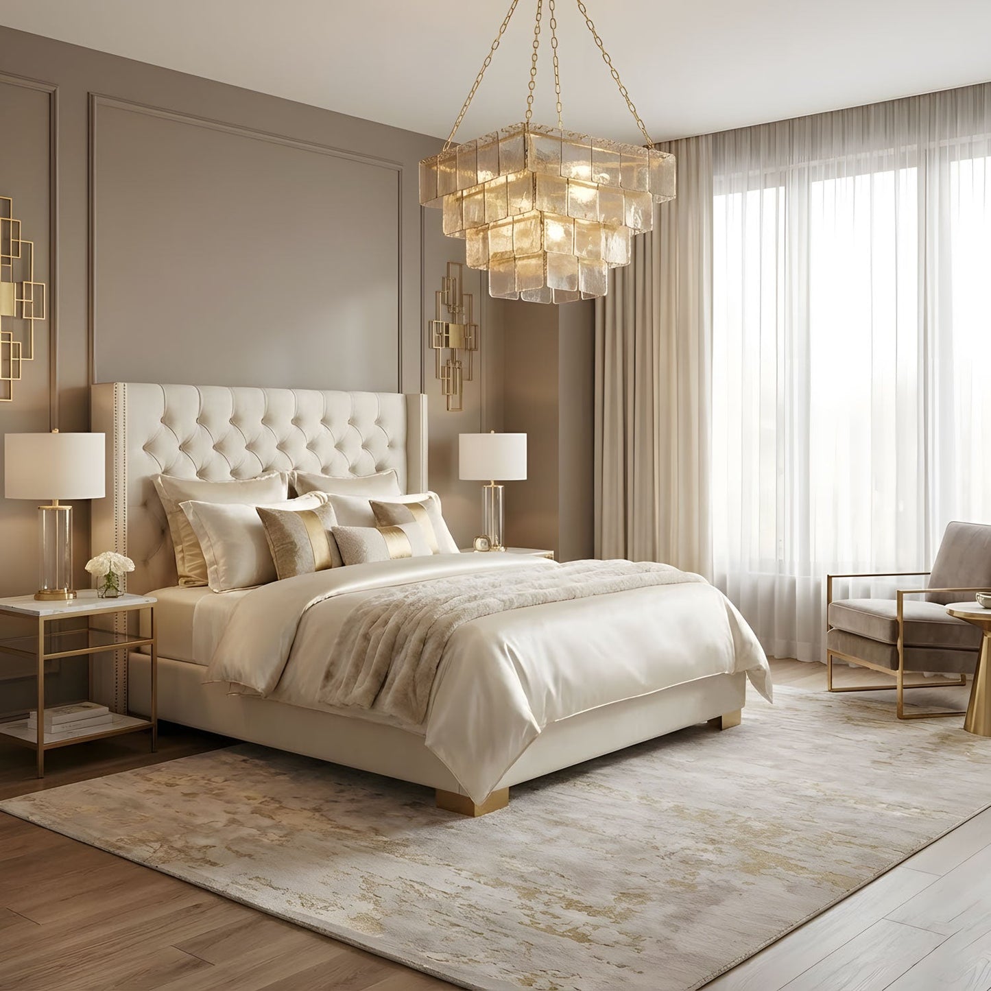 Regal Chain Chandelier - Elegant Lighting with Adjustable Height & Cry