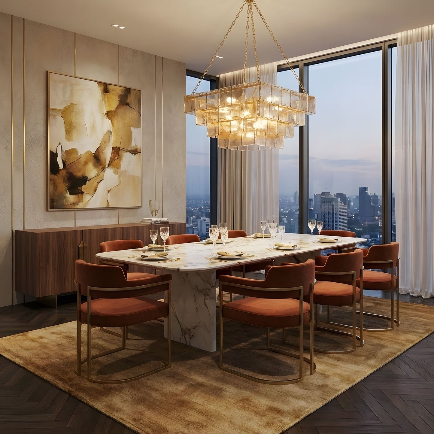 Regal Chain Chandelier - Elegant Lighting with Adjustable Height & Cry