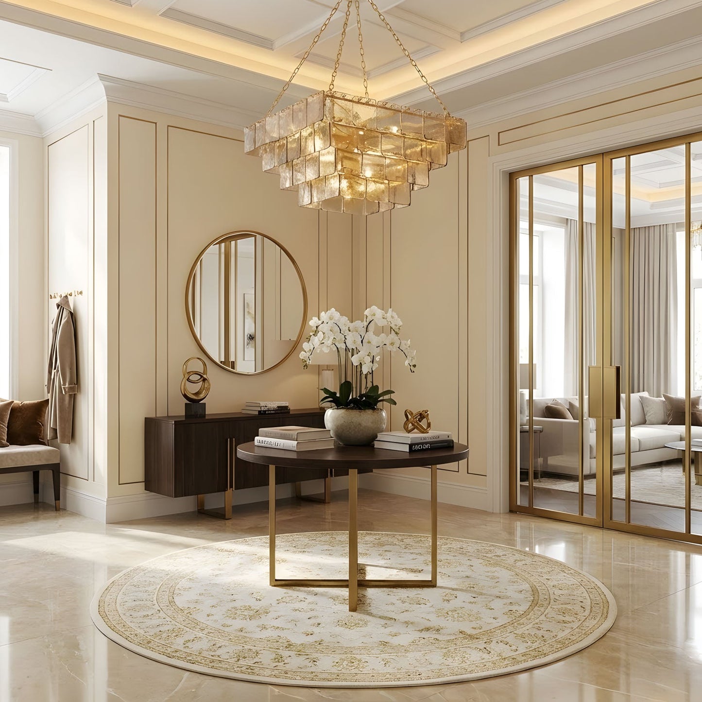 Regal Chain Chandelier - Elegant Lighting with Adjustable Height & Cry