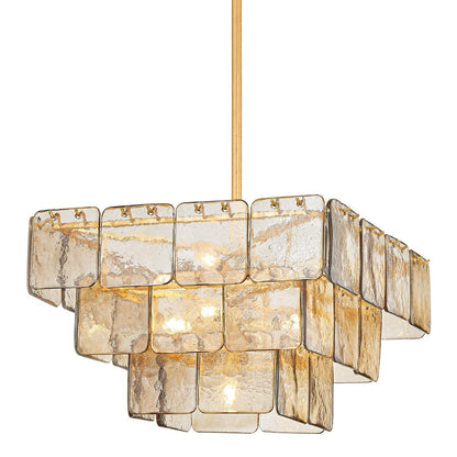 Elegant Regal Chandelier - Crystal Accents, Adjustable Height