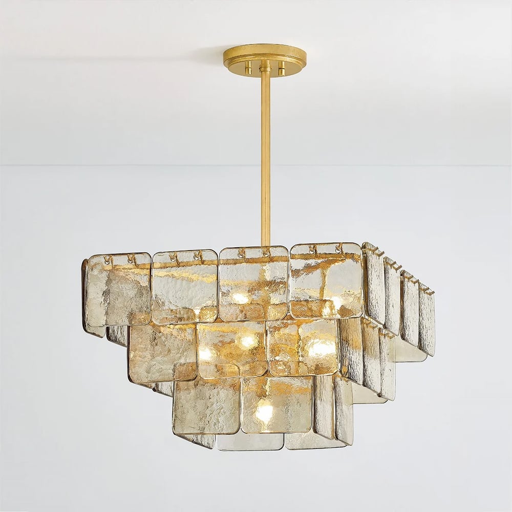 Elegant Regal Chandelier - Crystal Accents, Adjustable Height