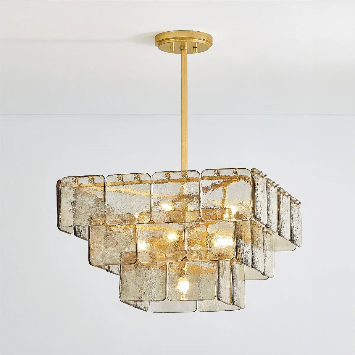 Elegant Regal Chandelier - Crystal Accents, Adjustable Height