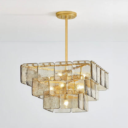 Elegant Regal Chandelier - Crystal Accents, Adjustable Height