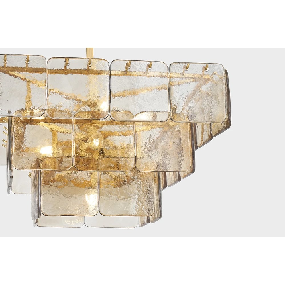 Elegant Regal Chandelier - Crystal Accents, Adjustable Height