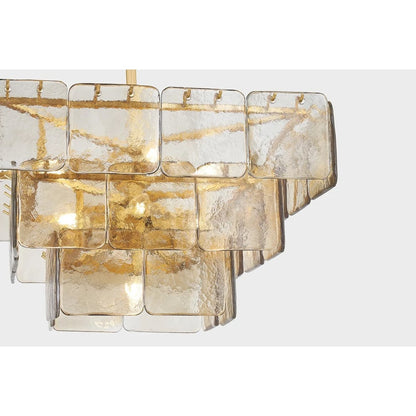 Elegant Regal Chandelier - Crystal Accents, Adjustable Height
