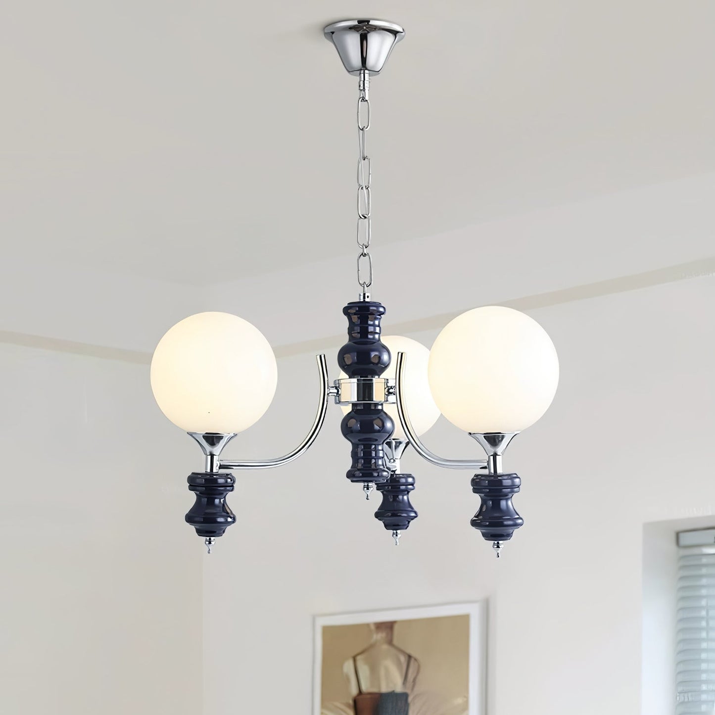 Regal Orb Chandelier - Elegant Design with Adjustable Height & LED Lig