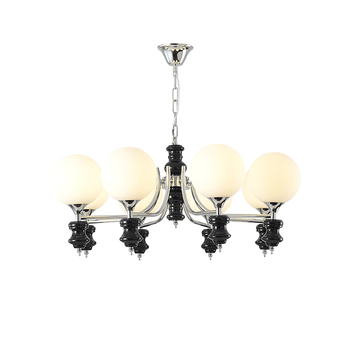 Regal Orb Chandelier - Elegant Design with Adjustable Height & LED Lig