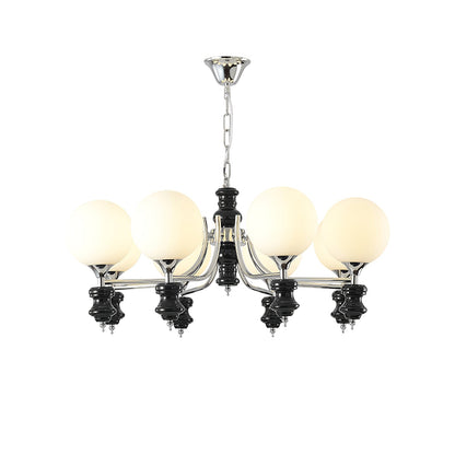 Regal Orb Chandelier - Elegant Design with Adjustable Height & LED Lig