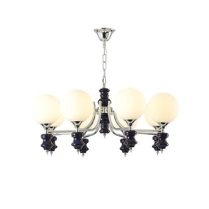 Regal Orb Chandelier - Elegant Design with Adjustable Height & LED Lig