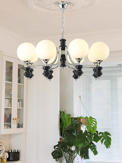 Regal Orb Chandelier - Elegant Design with Adjustable Height & LED Lig