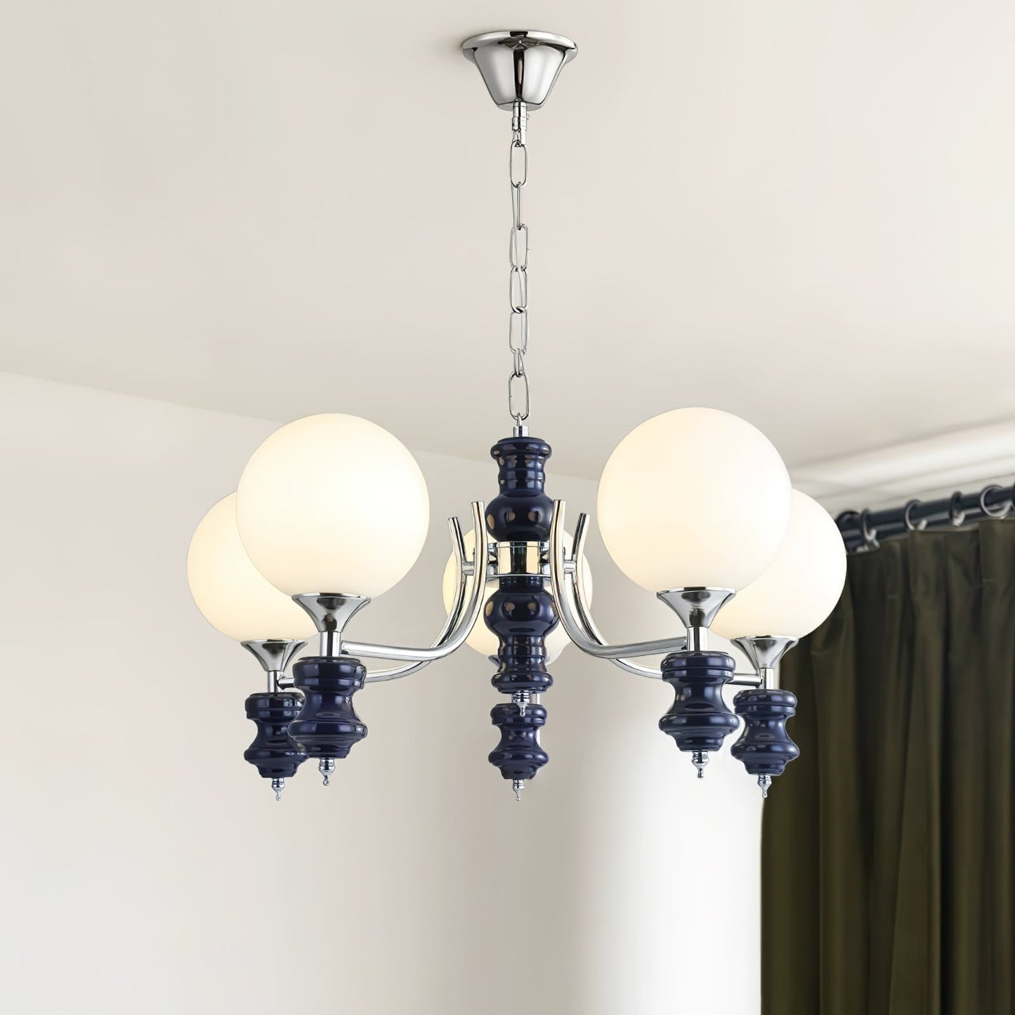 Regal Orb Chandelier - Elegant Design with Adjustable Height & LED Lig