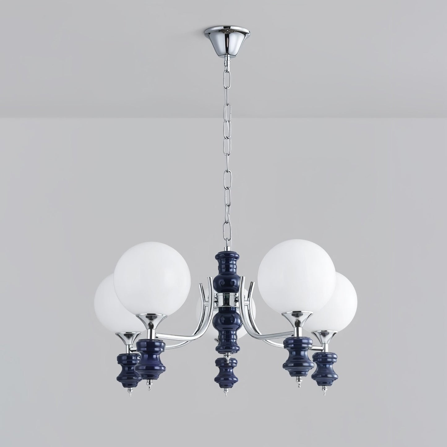 Regal Orb Chandelier - Elegant Design with Adjustable Height & LED Lig