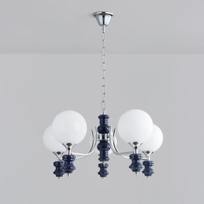 Regal Orb Chandelier - Elegant Design with Adjustable Height & LED Lig