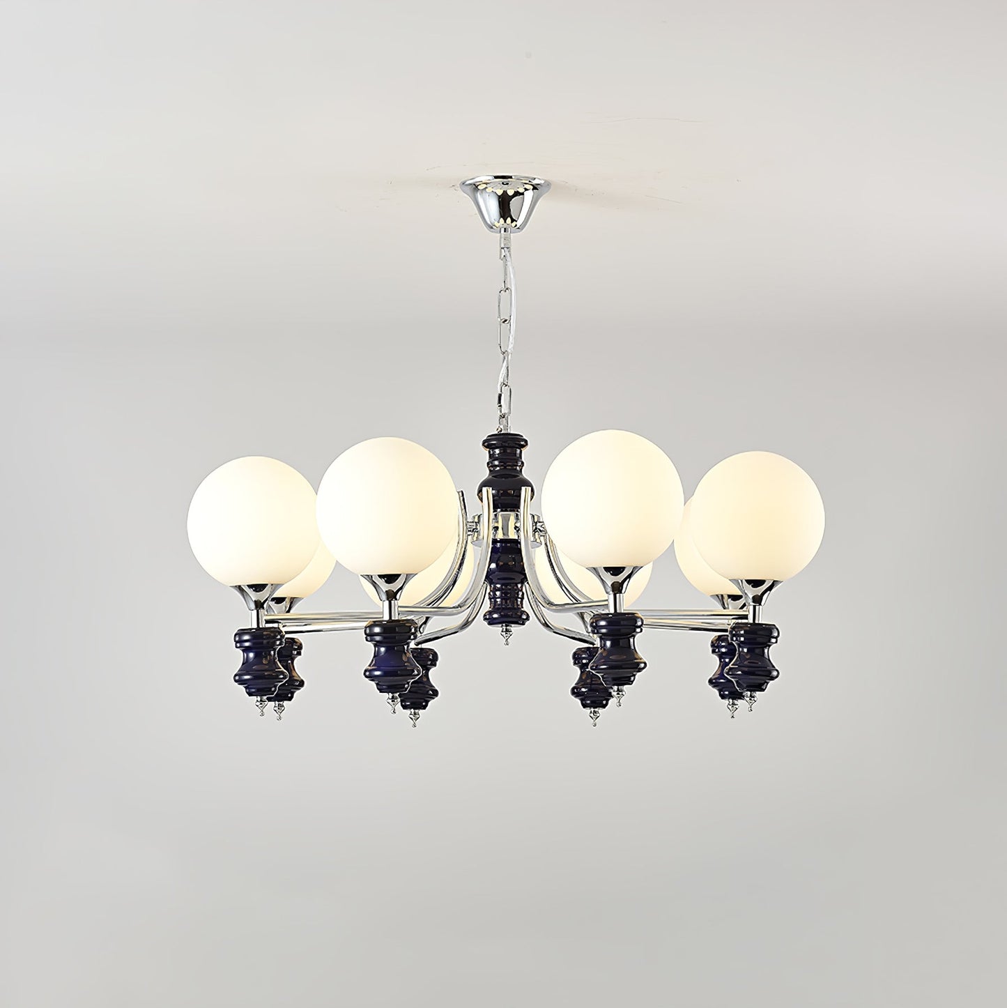 Regal Orb Chandelier - Elegant Design with Adjustable Height & LED Lig