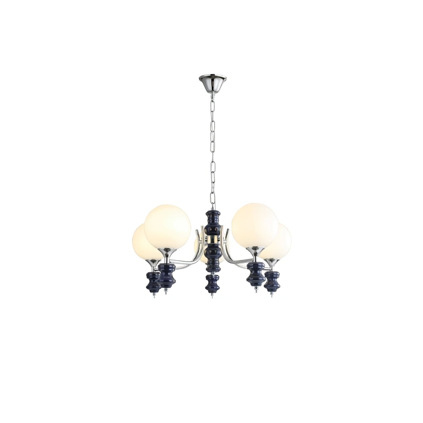 Regal Orb Chandelier - Elegant Design with Adjustable Height & LED Lig