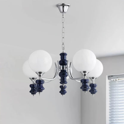 Regal Orb Chandelier - Elegant Design with Adjustable Height & LED Lig