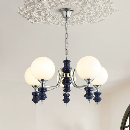 Regal Orb Chandelier - Elegant Design with Adjustable Height & LED Lig