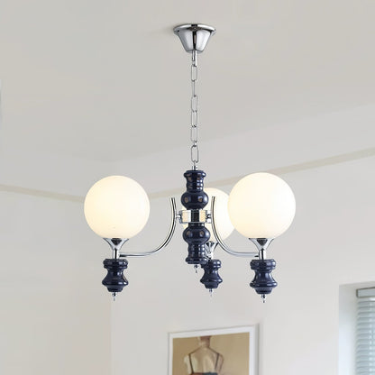 Regal Orb Chandelier - Elegant Design with Adjustable Height & LED Lig